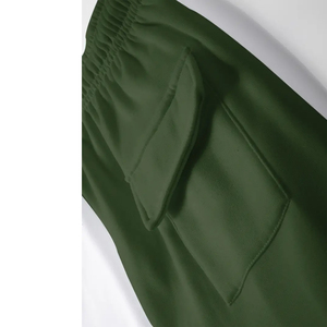 Pantalon de survêtement cargo épais pour homme, style streetwear ample, en molleton, avec plusieurs poches, coupe décontractée, logo personnalisé, en coton - Product Image 3