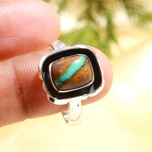 <b>925</b> Sterling <b>Silver</b> Classic <b>Ring</b> Cushion Cut Turquoise Gemstone for Anniversaries Parties Great Fine Jewelry Gift - Product Image 2