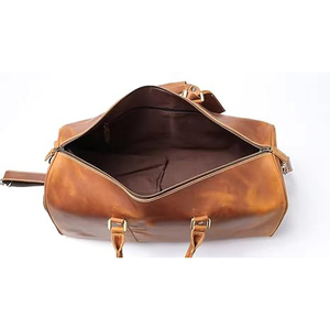 <b>Leather</b> Duffle <b>Bag</b> Weekender Genuine Cowhide Goatskin Travel <b>Holdall</b> Carry Luggage 15inch Water Resistant Eco-Friendly Large - Product Image 3