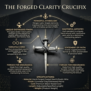 Pendentif croix forgé à la main, au caractère artisanal rustique, idéal pour la fabrication de bijoux, les artisanat religieux, les cadeaux et les créations faites à la main. - Product Image 6