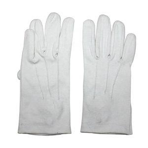 High Quality Soft White Full Finger Gloves Solid Color Fabric Material Classical Style Sew-On <b>Badges</b> Application - Product Image 2