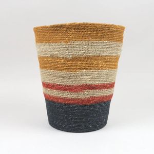 Handicrafts Woven <b>Seagrass</b> Planter Bohemian Striped Round <b>Plant</b> <b>Pot</b> for Home Outdoor Garden Decor Flower Planters - Product Image 1