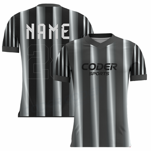 Maillots de football unisexes personnalisés de qualité supérieure, 100 % polyester, anti-bactériens, séchage rapide, respirants, en promotion, tendance - Product Image 3