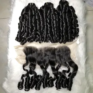 Prezzo di fabbrica fasci di capelli grezzi che ballano riccio per cuticola allineati a doppia trama vietnamiti capelli umani grezzi doppi W