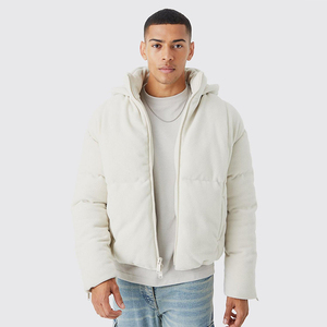 New Design Custom Wholesale Plain Full Zipper <b>Slim</b> <b>Fit</b> High Quality Windproof Waterproof Puffer <b>Jacket</b> Streetwear Men's Front - Product Image 2