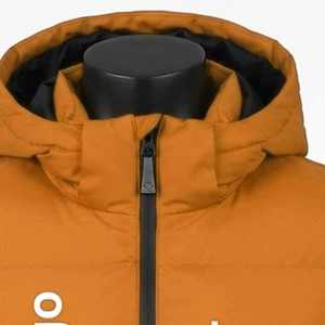 Quilted <b>Jacket</b> Solid Color Hooded Full Sleeve Zipper Closure Winter Warm Polyester - Product Image 3