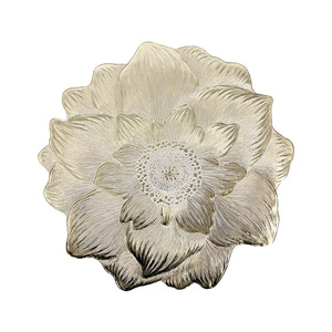 Manteles Individuales Florales Tabletex, Manteles Individuales Dorados, Manteles Individuales de <span class=keywords><strong>Vinilo</strong></span> para <span class=keywords><strong>Mesa</strong></span> de Comedor, Manteles Individuales Metálicos Reutilizables Brillantes Dorados para Bodas - Product Image 4