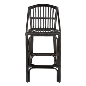 Tabouret de bar en rotin naturel noir de haute qualité, confortable, fabriqué par des artisans vietnamiens - Product Image 1