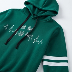 Sudadera con Capucha para Mujer, 100% Algodón Ecológico, Corte Holgado, Estilo Casual Urbano, Manga Larga, Tejido de Punto, Otoño Invierno - Product Image 6