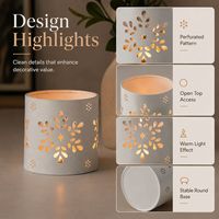 Support de bougie décoratif nordique en métal pour bougies chauffe-plat, motif découpé, pour table, maison, Noël - Vente en gros