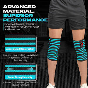 New Gym Fitness Arrival Weight Lifting Neoprene <b>Knee</b> Wraps <b>Exercise</b> Custom Design Top Selling <b>Knee</b> Wraps By Burhan Sports - Product Image 4