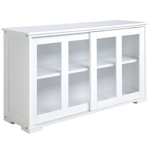 Credenza Contemporanea in Rovere con Anta in Vetro e Ampio Spazio di Archiviazione per Cucine e Sale da Pranzo Moderne - Product Image 1