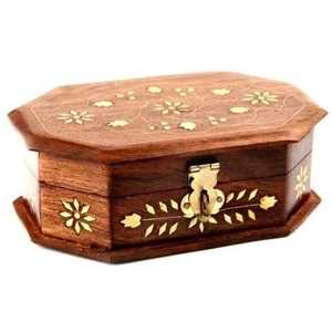 Handmade Geometric Bone Inlay <b>Storage</b> Box Triangle Pattern Wooden Keepsake <b>Chest</b> Rectangular Decorative <b>Storage</b> Container Case - Product Image 3