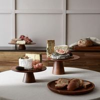 Support à gâteau en bois fait main durable, style moderne et antique, pour comptoir de pâtisserie et présentation de buffet sucré