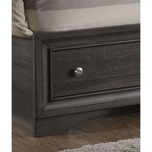Letto matrimoniale tradizionale in legno con contenitore, colore grigio - Product Image 5