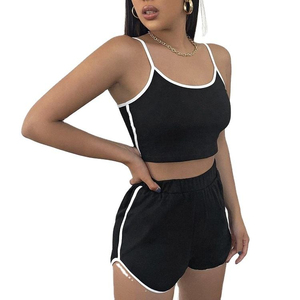 Productos de Moda, Novedades, Conjunto de 2 Piezas para Mujer, Top Corto con Hombros Caídos y Pantalones Cortos Deportivos, 2026 - Product Image 2