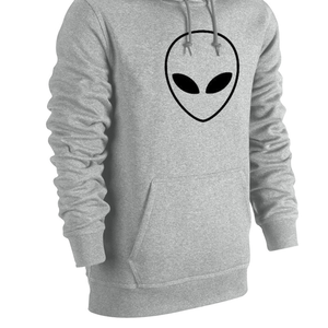 Conjunto Deportivo con Estampado Alien, Sudadera con Capucha y Pantalones Deportivos Grises, Ropa Casual de Otoño, Unisex, Corte Regular, 100% Algodón - Product Image 3