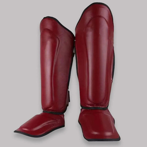 Protège-tibias de style vintage pour hommes et femmes, en cuir PU souple et polyester, pour la boxe et les sports de combat - Product Image 1