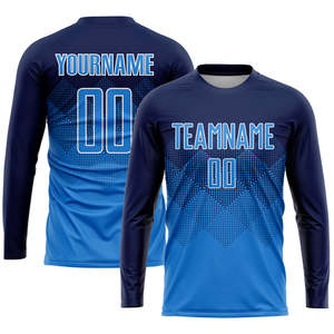 Tenue de football personnalisée, bleu marine dégradé, motif géométrique, nom et numéro d'équipe personnalisés, maillot de football, short, kit complet - Product Image 4