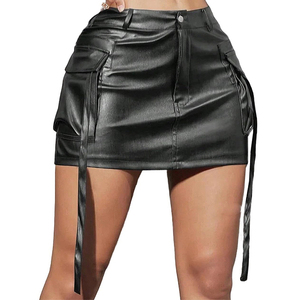 Jupes en cuir pour femmes, style streetwear, tailles personnalisées, fabrication en usine, vente en gros, nouvelles arrivées, jupes en cuir véritable - Product Image 6