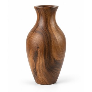 Vase en bois d'acacia artisanal en gros |   Décoration d'intérieur au ton bois flotté - Product Image 1