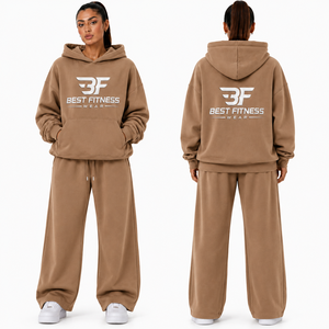 BEST FITNESS WEAR Survêtements d'hiver de luxe personnalisés pour femmes, en molleton technique 100% coton épais, style streetwear, Fabricant - Product Image 3