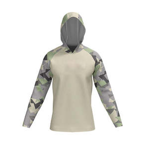 Camiseta de Pesca con Capucha de Manga Larga para Hombre, Diseño de Camuflaje Personalizado, 100% Poliéster, Secado Rápido, Protección UV UPF50+, Más Vendida - Product Image 4