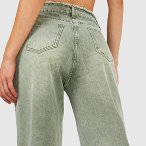 Pantalon crayon en jean pour femme de qualité supérieure, respirant, en coton, avec fermeture éclair, décontracté, à lacets, avec poches, grande taille, hiver, style urbain - Product Image 6