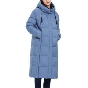 Veste d'hiver longue matelassée avec capuche amovible, manches longues, fermeture éclair, couleur unie, extérieur en polyester, manteau épais et chaud - Product Image 1