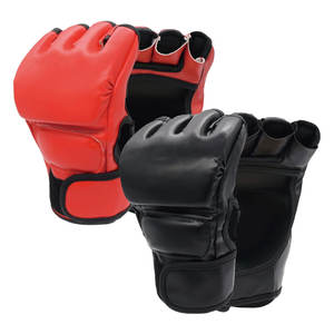 Gants de MMA personnalisés de haute qualité avec logo, 8 oz, demi-doigts, en cuir PU, pour entraînement, combat et sparring, vente en gros avec personnalisation - Product Image 1