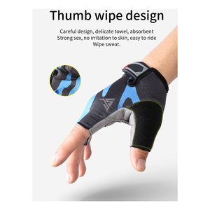Guantes de Ciclismo de Medio Dedo para Verano, Venta al Por Mayor de Fábrica, Hechos con Tela Elástica, Tela de Rizo, Cuero Sintético y Almohadillas de Goma - Product Image 3