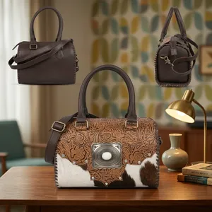 Genuine Leather Shoulder Bag Women <b>Handbag</b> Zipper Purse Portable Daily Travel Bag Luxurious Look - Product Image 6