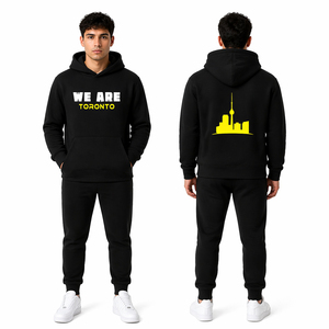 Conjunto Deportivo para Hombre, Sudadera con Capucha Negra, Ropa de Fanáticos de la Copa de Fútbol de Toronto 2026, Sudadera y Pantalones Deportivos Personalizados - Product Image 1