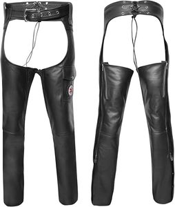 Chaps en cuir pour hommes et femmes – Chaps de motard western en cuir de vachette pleine fleur de qualité supérieure, faits à la main - Product Image 2