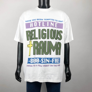 เสื้อยืดคอกลมแขนสั้นผู้ชาย ผ้าคอตตอนเจอร์ซีย์ 100% ทรงปกติ สกรีนลาย สีพื้น ใส่สบาย - Product Image 1