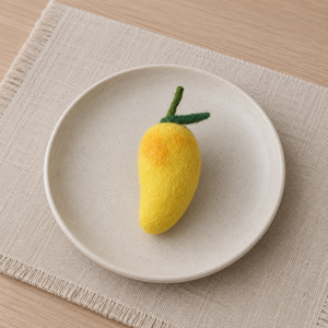 Mahaguthi <b>Craft</b> with Conscience Yellow Mango Shape Felt <b>Craft</b> Fruit Table Decor Gift Item Kids Toys for 3-6 Years 6cm Length - Product Image 1