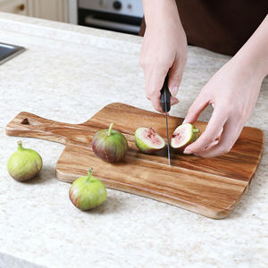 Planche à découper en bois massif avec poignée, épaisseur 1,5 cm, compatible lave-vaisselle, pour viande, fromage, légumes et fruits, usage en cuisine - Product Image 2