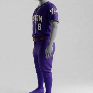 Uniforme de Béisbol Premium para Hombre, Cierre de Botones, Manga Corta, Logotipo Blanco, Material de Alta Calidad, Corte Regular, Cuello Redondo - Product Image 5