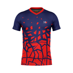 Camiseta Personalizada Ecológica con Estampado por Sublimación, de Secado Rápido, Cuello en V, Manga Corta, Diseño Sólido, Tejido Transpirable - Product Image 1