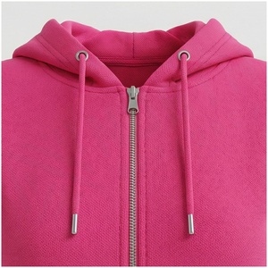 Women Pink Hooded Tracksuit <b>2</b>-Piece Set Full <b>Zip</b> <b>Sweatshirt</b> Jogger Pants Solid Color Casual Autumn Wear - Product Image 4