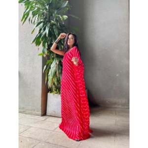 ไซส์ XS สีแดง ชุดเดรสเลเฮอร์นิยา คาฟตัน ผ้าชีฟอง ทรงหลวม ไร้สายรัดไหล่ - Product Image 3