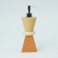 Distributeur de savon en résine écologique, accessoire rond pour ensembles de salle de bain à domicile et hôtel, fabriqué en AD