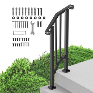 Kit Corrimano per Scale a 1-2 Gradini in Acciaio al Carbonio, Corrimano Transizionale per Esterni, Facile Installazione - Product Image 5
