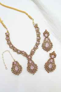 Nuevo Producto ODM, Conjunto de Joyería Nupcial de Moda 2026, Conjunto Kundan Largo para Boda, Latón con Circones, Chapado en Oro de 18K, Venta al Por Mayor - Product Image 6