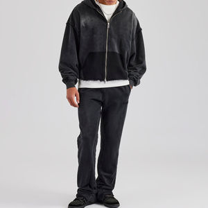 Conjunto Deportivo de Hombre, Corte Ajustado, con Logotipo Personalizado, Reflectante 3M, Lavado Ácido, con Cierre, Dos Piezas, para Invierno - Product Image 1