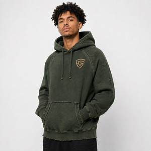 Sweat à capuche en molleton pour homme, effet vieilli, intérieur doux et chaud, finition délavée vintage, design durable, coupe confortable, idéal pour l'hiver et les occasions décontractées - Product Image 3