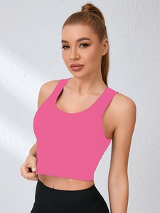 เสื้อชั้นในออกกำลังกายแบบไร้ตะเข็บสำหรับผู้หญิง ทรงยาว สายรัดไขว้ด้านหลัง ดีไซน์เว้าหลัง เสื้อครอปออกกำลังกาย รองรับการเคลื่อนไหวได้ดี ผลิตโดยผู้ผลิตเสื้อผ้ากีฬา - Product Image 2