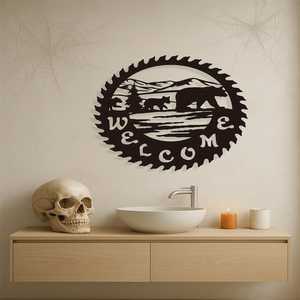 CIFbuy Scultura Orso Gotico in Metallo, Statua Animale per Arredamento Casa, Soggiorno, Halloween, Natale, Decorazione Murale, Servizio di Ritiro - Product Image 6