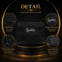 Sachet d'emballage pour café en grains et thé, à fond plat, noir mat, avec fermeture éclair, personnalisable avec logo, qualité alimentaire, faible MOQ (100 pièces)