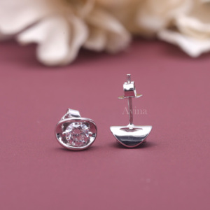 Pendientes de Diamantes Cultivados en Laboratorio con Certificación IGI, Engastados en Oro Blanco/Rosa y Amarillo de 14K |   Pendientes Minimalistas de Diamantes - Product Image 4
